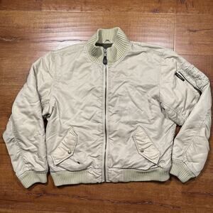 Vintage Ralph Lauren Polo Jeans Co Bomber Jacket Mens XL Tan Military Surplus